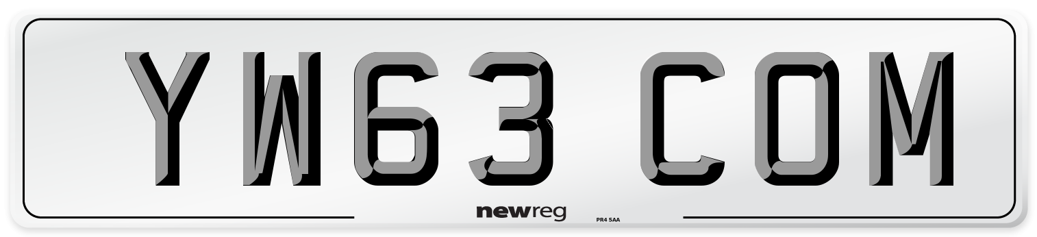 YW63 COM Number Plate from New Reg